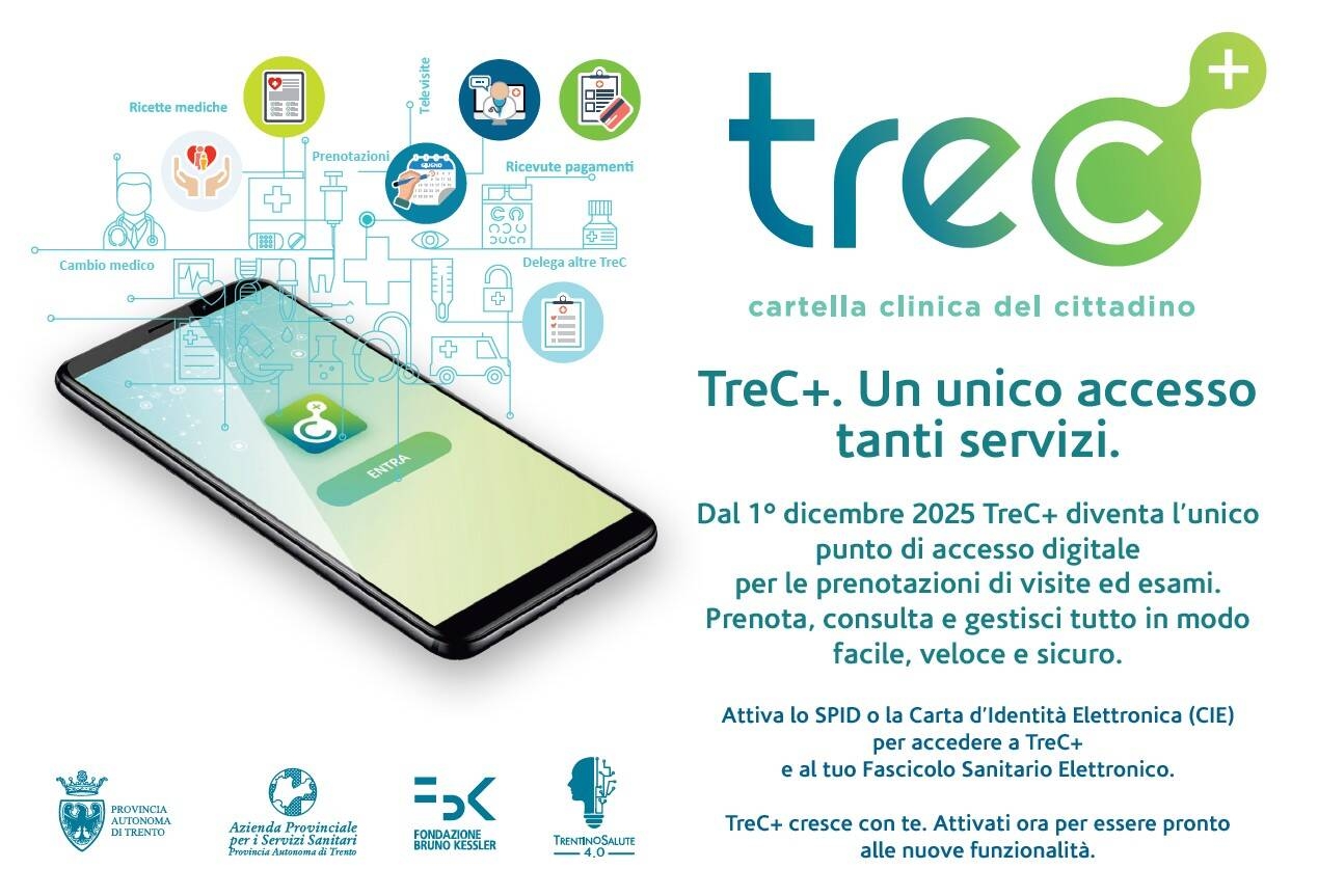 Prenotazioni online: TreC+ non accessibile dalle 13 di sabato 6 dicembre alle 12 di martedì 9