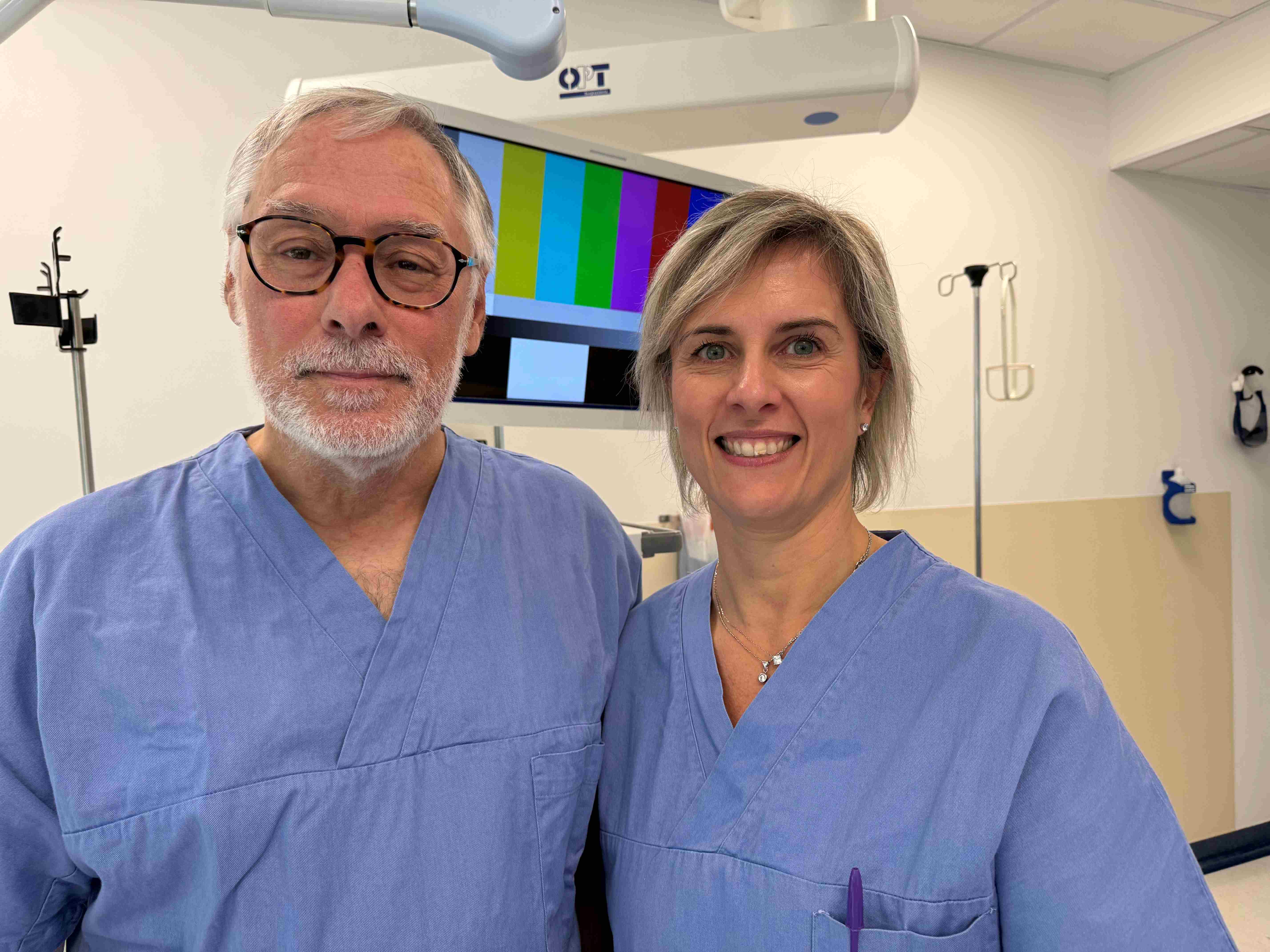 Il direttore della Gastroenterologia Gabbrielli e Laura Bernardoni 