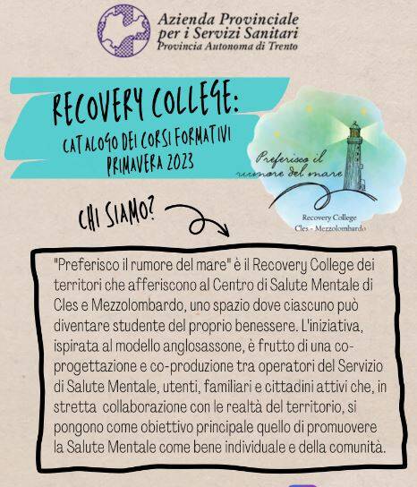 Immagine: recovery college.JPG Creative Commons Attributon–ShareAlike 4.0 International (CC BY-SA 4.0)